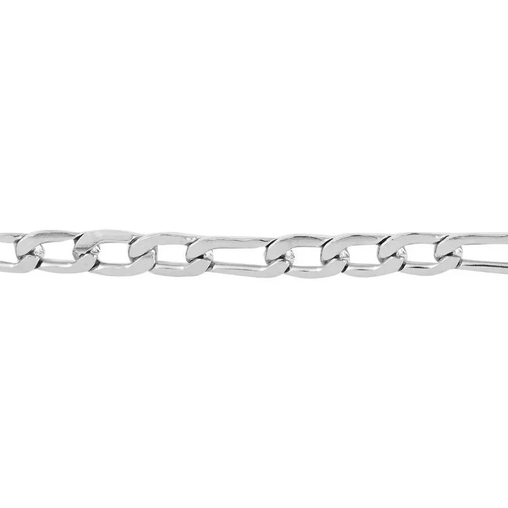 Figaro Chain Bracelet in Stainless Steel (9 In)